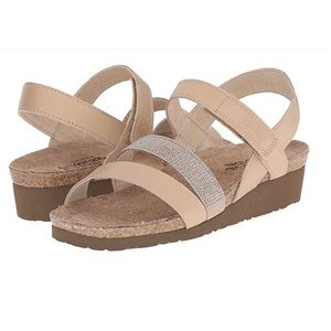 Naot Krista cork sandals in satin gold